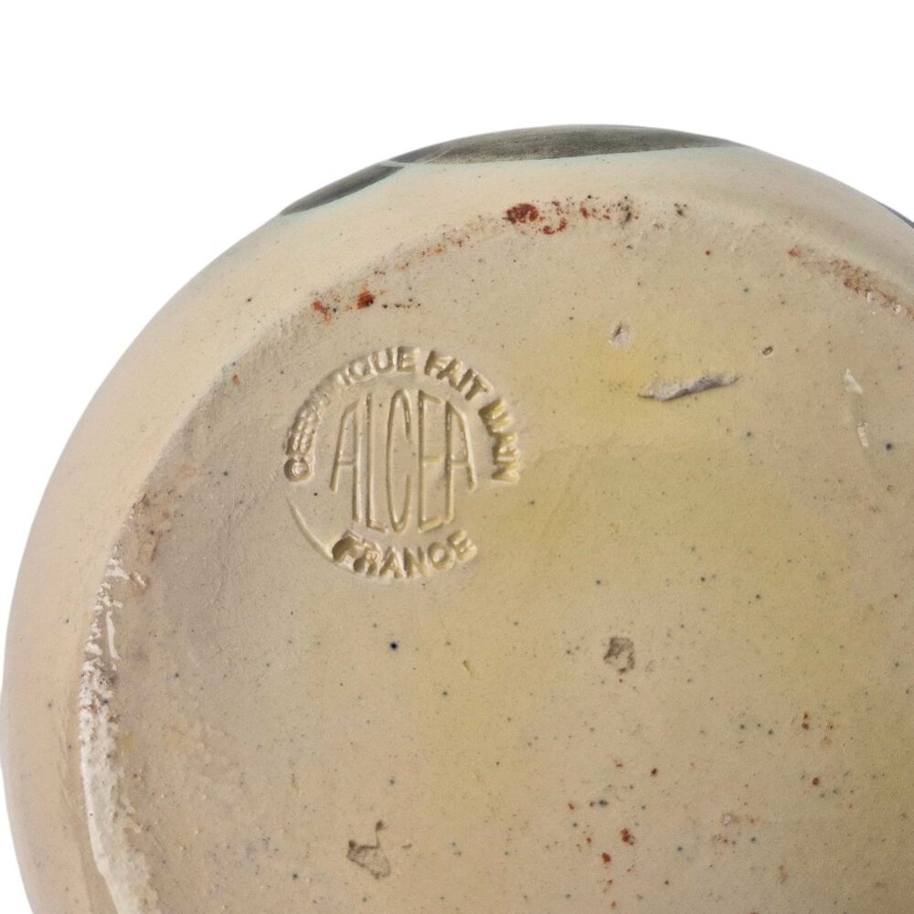 Alcea Ceramic Fait Main France Covered Bowl Hand Painted Earthenware Blue Green - Picture 9 of 10